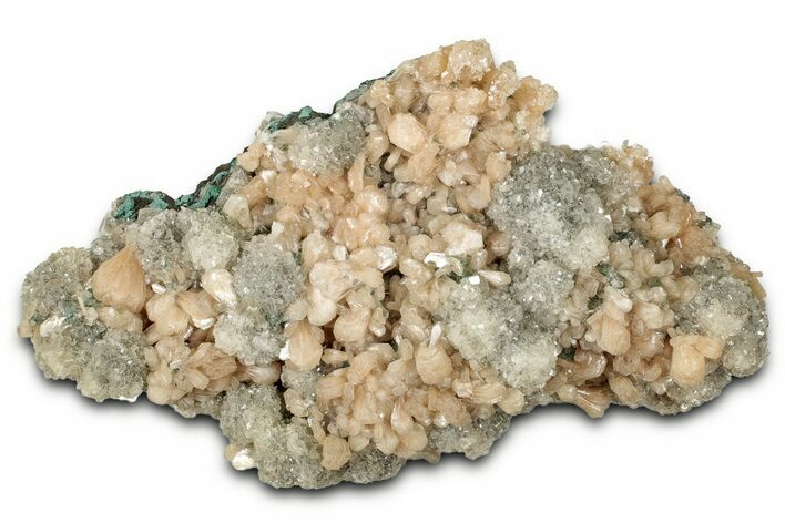 Peach Stilbite Crystals on Lustrous Heulandite - India #348318
